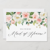 Aquarelle Pêcher les fleurs Soyez ma bonne carte d (Devant)