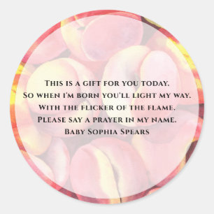 Aquarelle pêches - autocollant de chandelle de pri