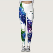 Aquarelle Peint Feather Leggings (Devant)