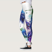 Aquarelle Peint Feather Leggings (Gauche)