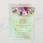Aquarelle Peint Fleur mariage RSVP (Devant / Derrière)