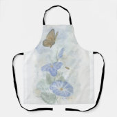 Aquarelle Peinte à la main Bleu floral tablier (Recto)