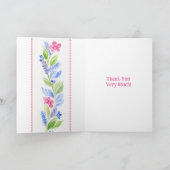 Aquarelle Peinte à la main MERCI floral Salutation (Intérieur)