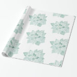 Aquarelle Peinte à la main Succulent Echeveria Ver<br><div class="desc">Papier d'emballage cadeau artistique et minime avec notre aquarelle peinte à la main,  succulente echeveria,  idéal pour les mariages,  douches nuptiales,  baby showers,  etc.</div>