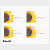 Aquarelle Peinte à la main Tournesol 2 étiquette (Feuille)