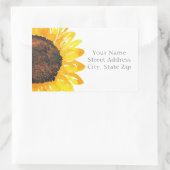 Aquarelle Peinte à la main Tournesol 2 étiquette (Sac)