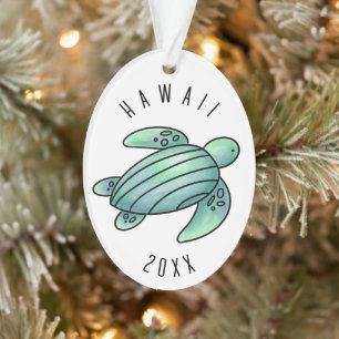 aquarelle peinte caricature de tortue de mer bleu 