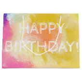Aquarelle Peinte, Joyeux Anniversaire, Grand Sac C (Devant)