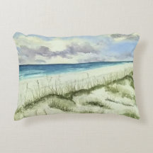 Aquarelle peinture de plage Coussin