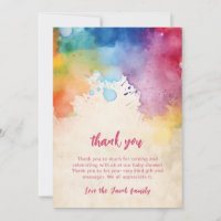 Aquarelle peinture éclaboussures baby shower merci