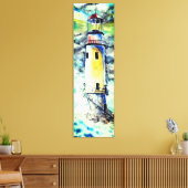 Aquarelle Peinture en toile Phare - Original (Insitu(Salon))