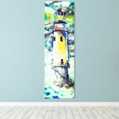 Aquarelle Peinture en toile Phare - Original (Insitu (Plancher de Bois))