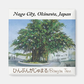 Aquarelle peinture Magnet Okinawa Banyan