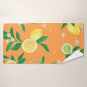 Aquarelle peinture sans couture motif avec agrumes (Serviette de bain)