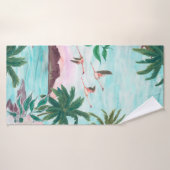 Aquarelle peinture sans couture motif avec hawaïen (Serviette de bain)