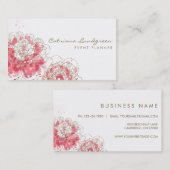 Aquarelle Peonies Carte de visite chic (Devant / Derrière)