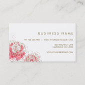 Aquarelle Peonies Carte de visite chic (Dos)