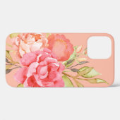 Aquarelle Peonies et Rose iPhone / coque ipad (Verso (horizontal))