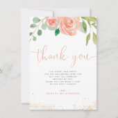 Aquarelle Peonies Eucalyptus Merci vert (Devant)