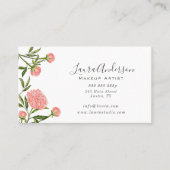 Aquarelle Peony Carte de visite artiste maquillage (Devant)