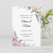 Aquarelle Peony et Eucalyptus Faire-part de mariag (Debout devant)