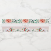 Aquarelle Peony Étiquette de bouteille d'eau (Étiquettes simples)