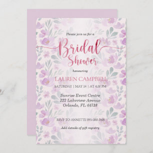 Aquarelle Peony Invitation rose et violet