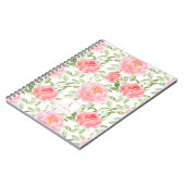Aquarelle Peony Motif Floral Monogramme Carnet (Côté gauche)