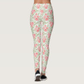 Aquarelle Peony motif floral Peach Leggings (Dos)