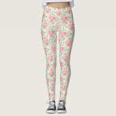 Aquarelle Peony motif floral Peach Leggings (Devant)