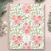 Aquarelle Peony Motif Monogram Planner
