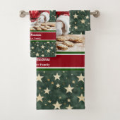 Aquarelle Père Noël serviettes de bain avec nom de (En situation)