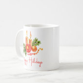 Aquarelle Perse Rouge Joyeux Fêtes Mug (Devant gauche)