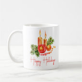 Aquarelle Perse Rouge Joyeux Fêtes Mug (Gauche)