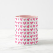 Aquarelle personnalisable Coeurs roses Mug (Centre)