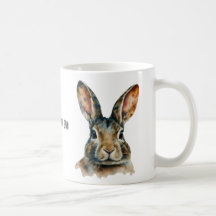 Aquarelle personnalisable Rabbit Portrait Mug