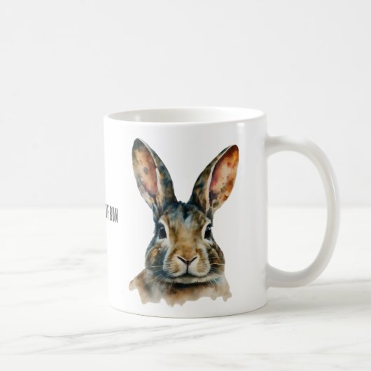 Aquarelle personnalisable Rabbit Portrait Mug (Droite)