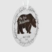 Aquarelle personnalisée Bébé Premier Noël (devant)