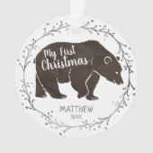 Aquarelle personnalisée Bébé Premier Noël (devant)