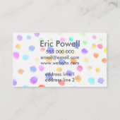 aquarelle personnalisée design moderne carte de vi (Dos)