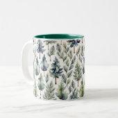 Aquarelle personnalisée Fir Tree Forest Mug (Devant gauche)