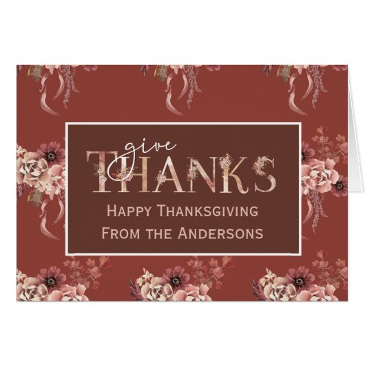 Aquarelle personnalisée Floral Thanksgiving (Devant horizontal)