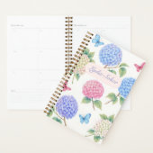 Aquarelle personnalisée Hydrangea Floral Planner (Devant avec enveloppe)