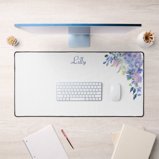 Aquarelle personnalisée Hydrangées violettes (Bureau 1)