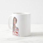 Aquarelle personnalisée Image Christmas Mug (Devant gauche)