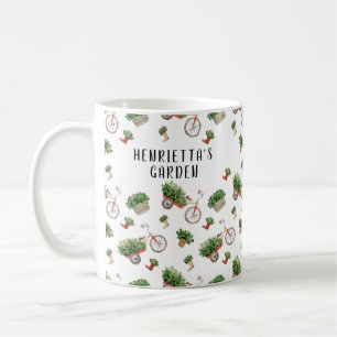 Aquarelle personnalisée Jardinage de café Mug