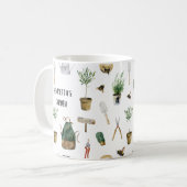 Aquarelle personnalisée Jardinage de café Mug (Devant gauche)