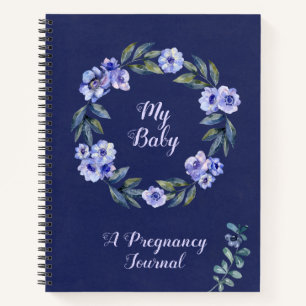 Aquarelle personnalisée Journal de grossesse flor