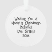 Aquarelle personnalisée Kitten Fleurs Noël (dos)