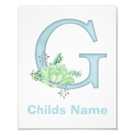 Aquarelle personnalisée Lettre G Impression photo (Devant)